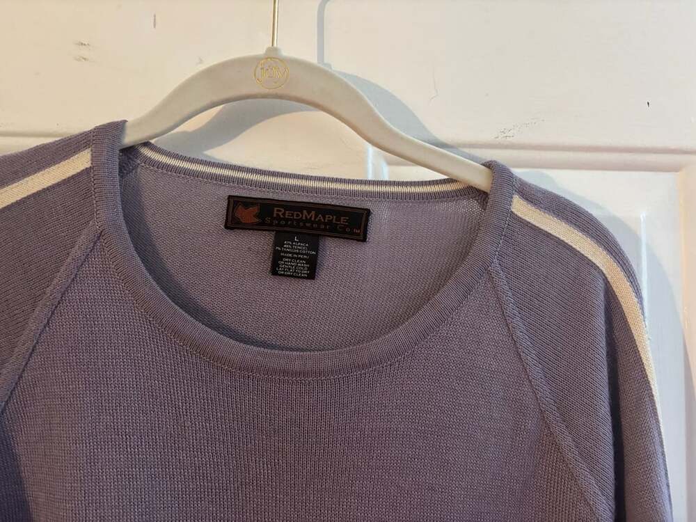 Alpaca lightweight lavender with strip top. - Picture 2 of 3